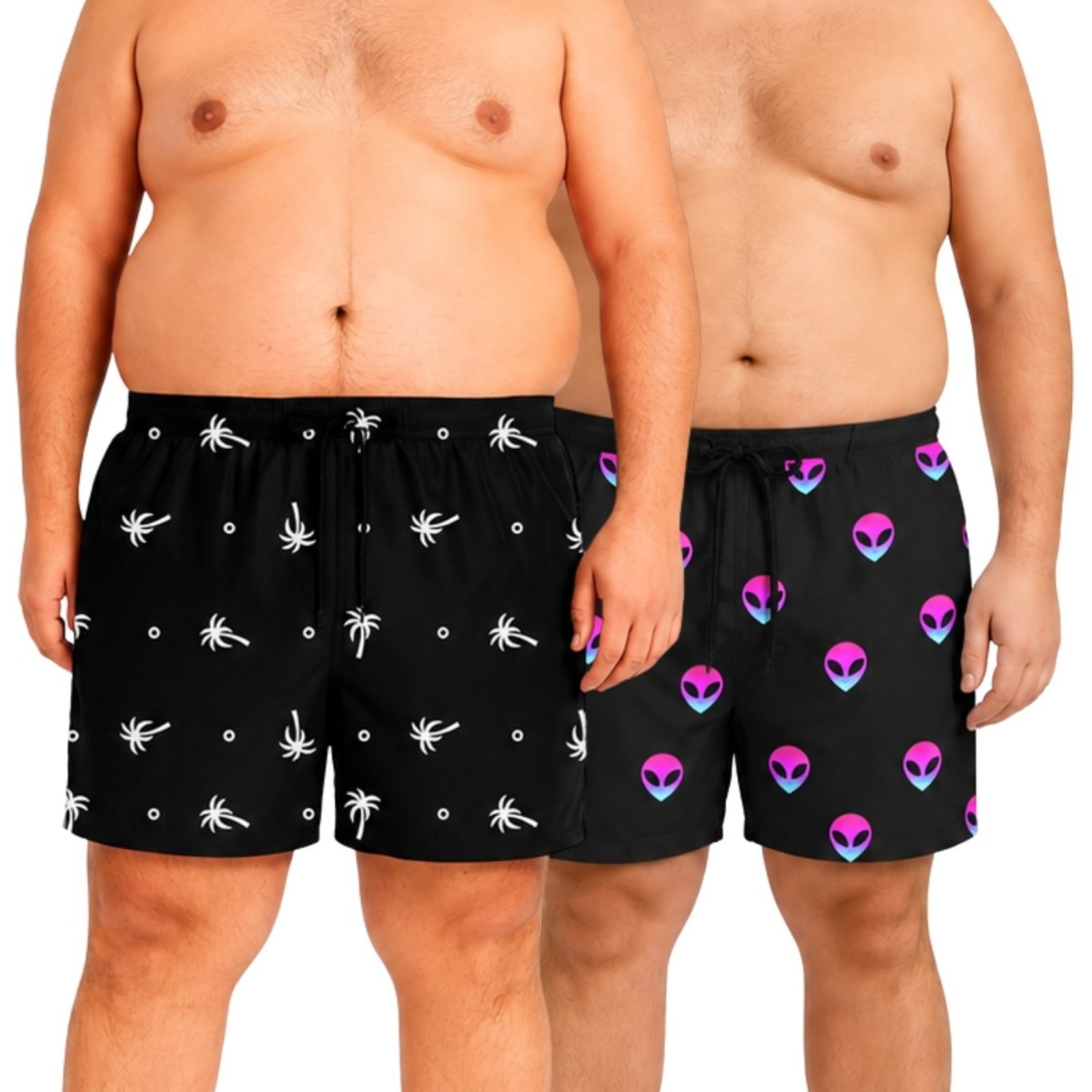 Kit 2 Shorts Bermuda Masculina Plus Size Tactel Estampado Praia Verão G1 G2 G3
