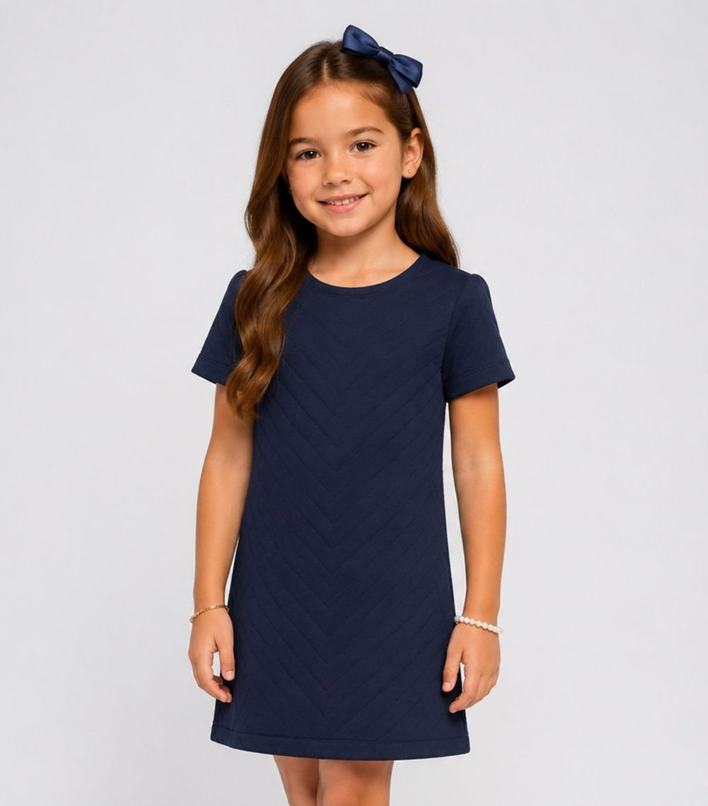 Infantil - Vestido Feminino Malha Matelasse Select Azul