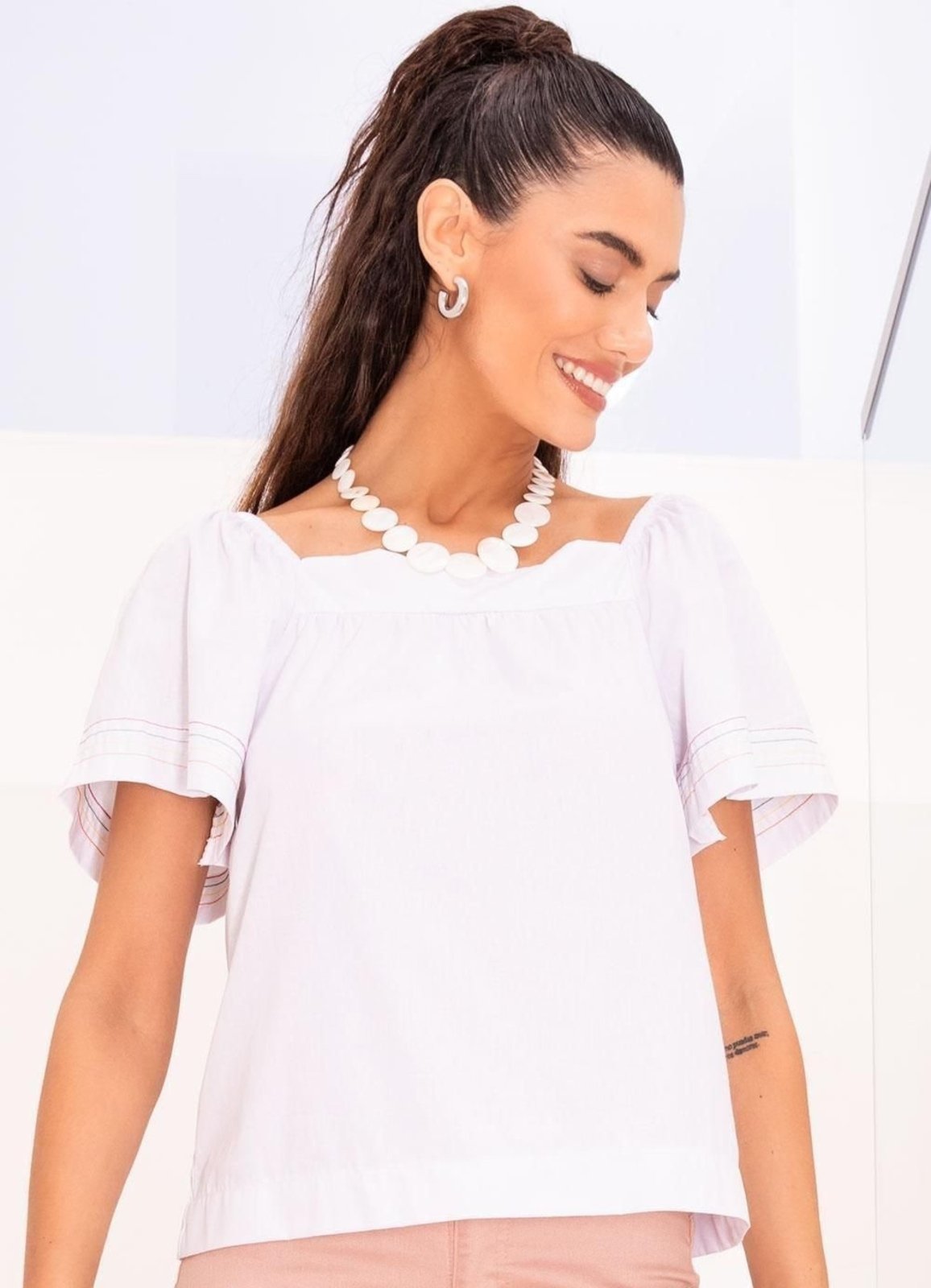 Blusa Em Tricoline Quintess