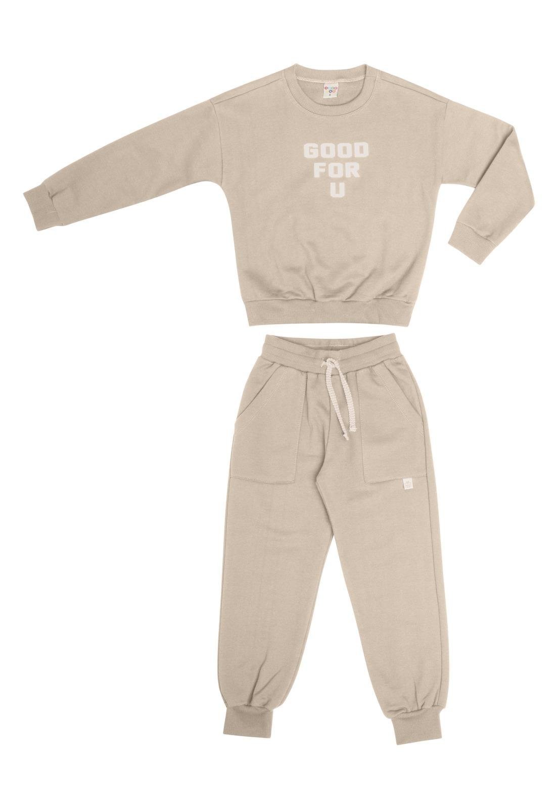 Infantil - Conjunto Moletom Menina Have Fun 12 Amarelo