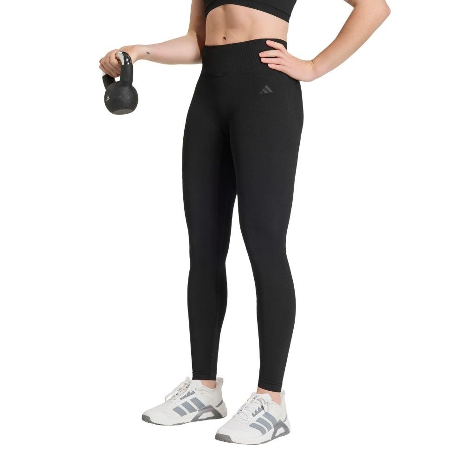 Calça Legging de Malha Essentials Scrunch 7/8 adidas Performance Preto