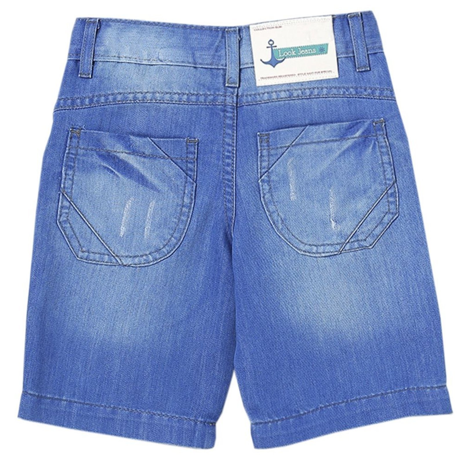 Vista 3 Infantil - Shorts Look Jeans Basic Jeans azul Look Jeans azul