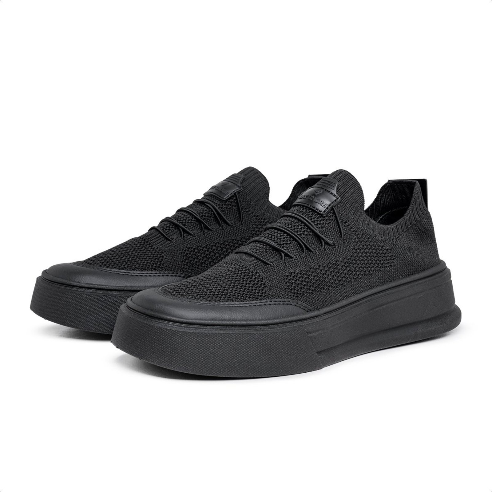 Tênis Casual Masculino Anna Andrade Knit Slip On Elegante Robusto Urbano Leve Preto