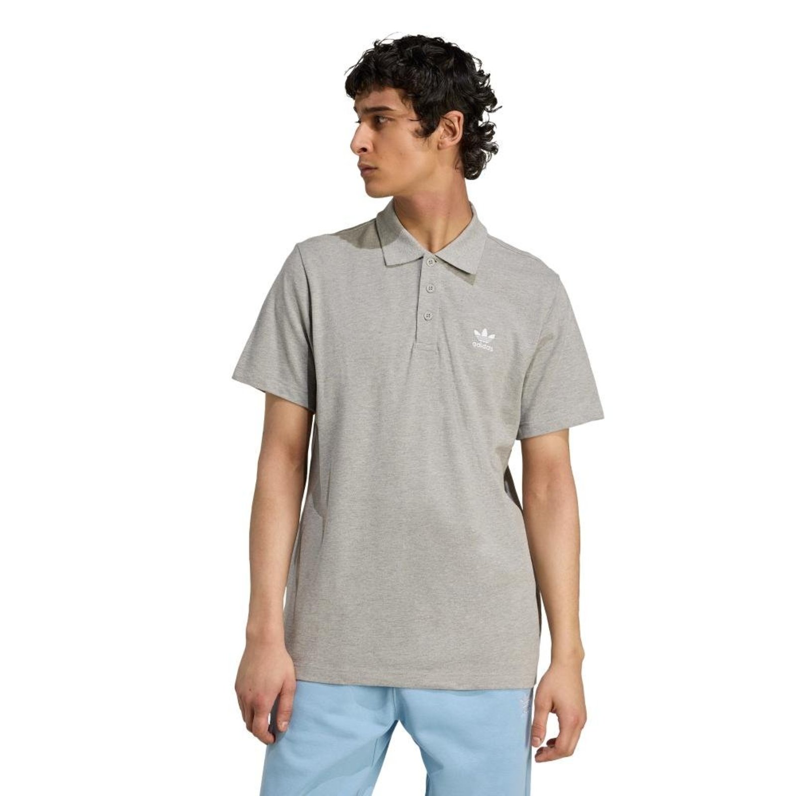 Camisa Polo Trefoil Essentials adidas Originals Cinza