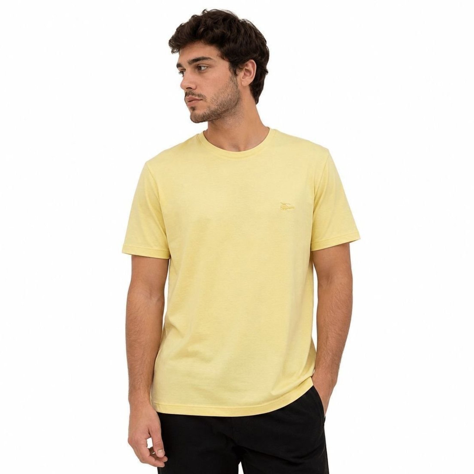 Camiseta Masculina Sallo Slim Fit Amarela 1157 - Amarelo - Sallo
