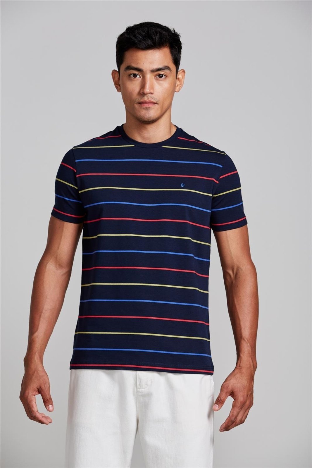 HIGHSTIL Camiseta Malha Slim Fit - Azul Marinho / Azul