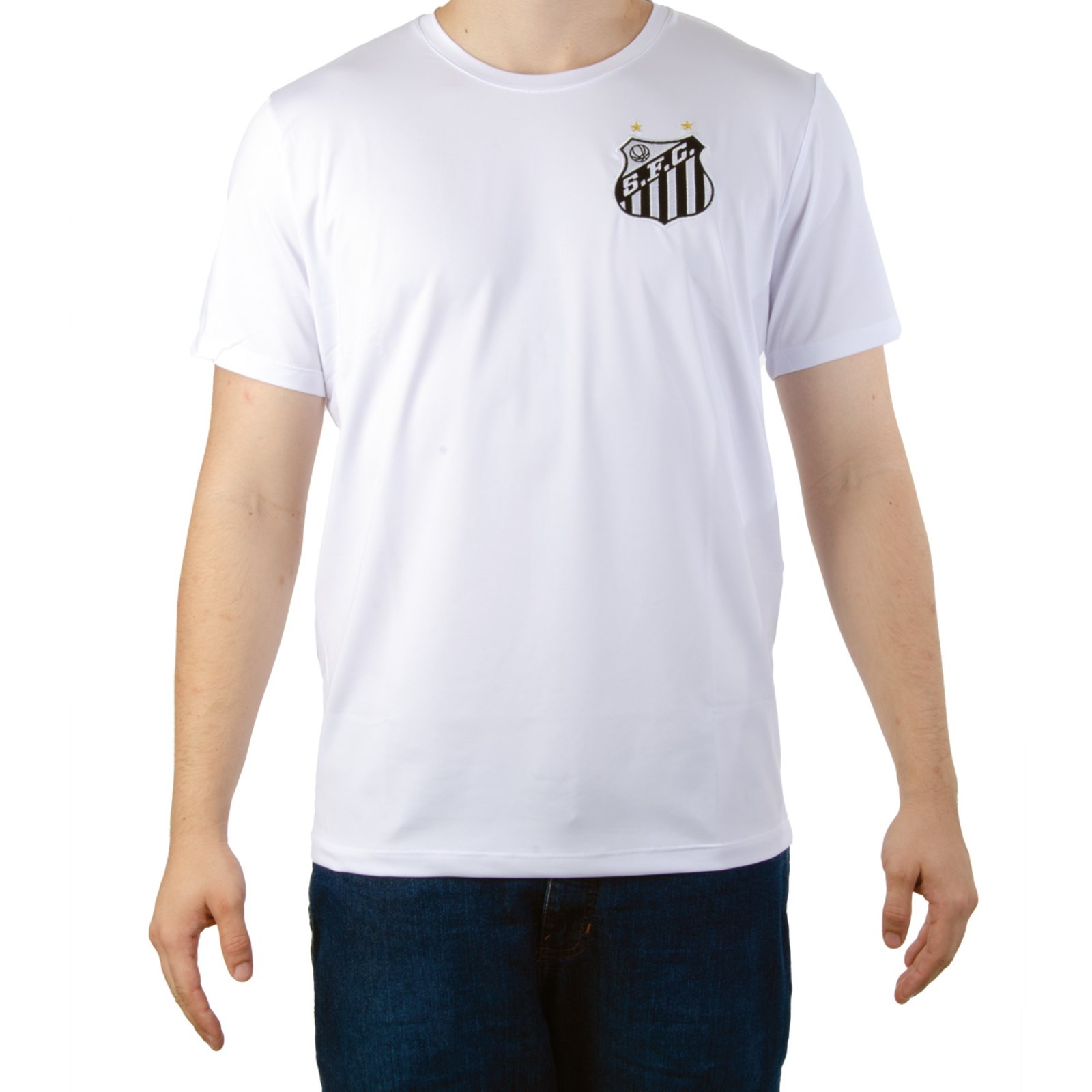 Camiseta do Santos Esportiva Poliéster Masculina Surf Center Branco