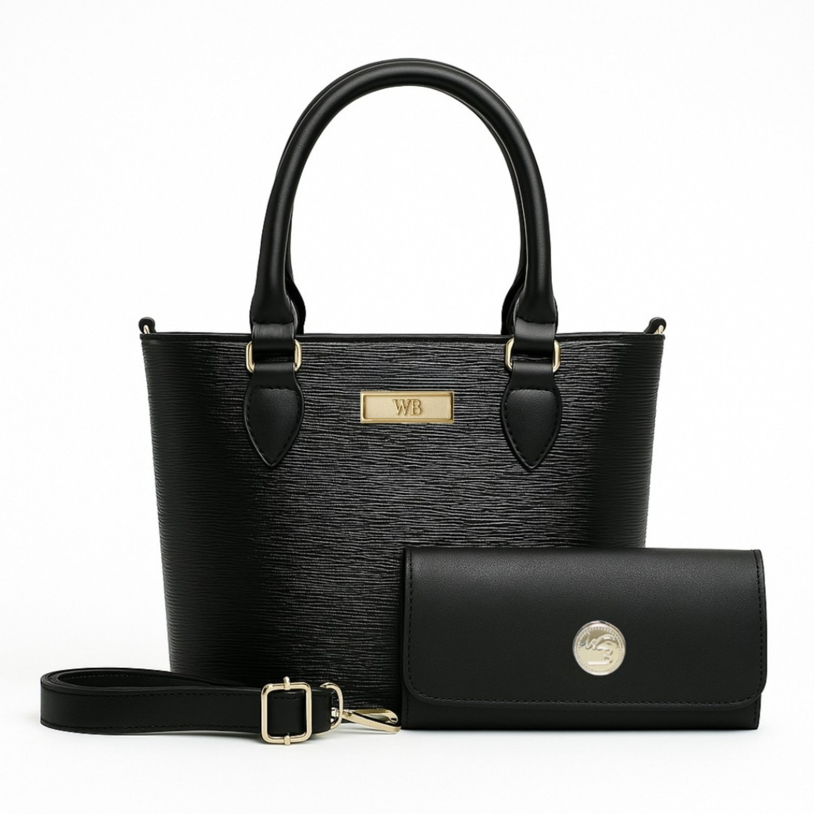 Kit Bolsa Tote Willibags Elegante Acompanha Carteira – Preto