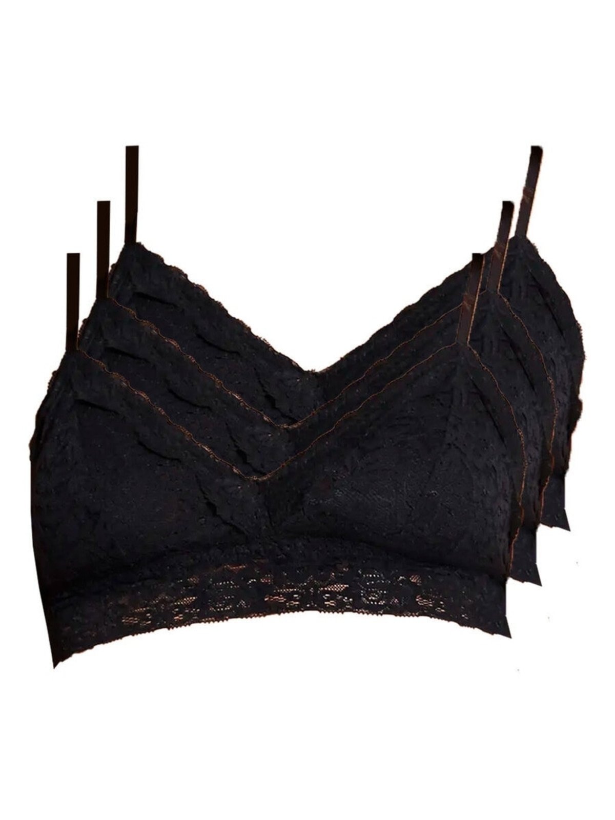 Kit com 3 Top sem Aro com Bojo Removível Hope L12273 Preto