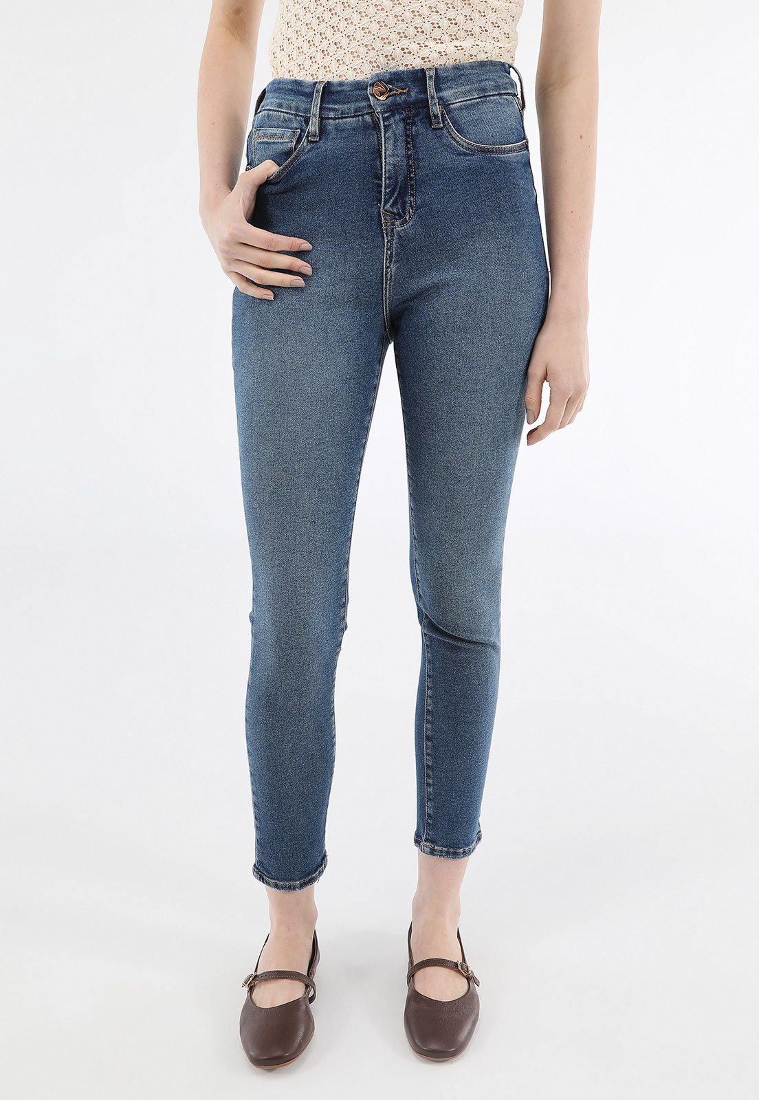 Calça Jeans Lez a Lez Skinny Pocket Azul