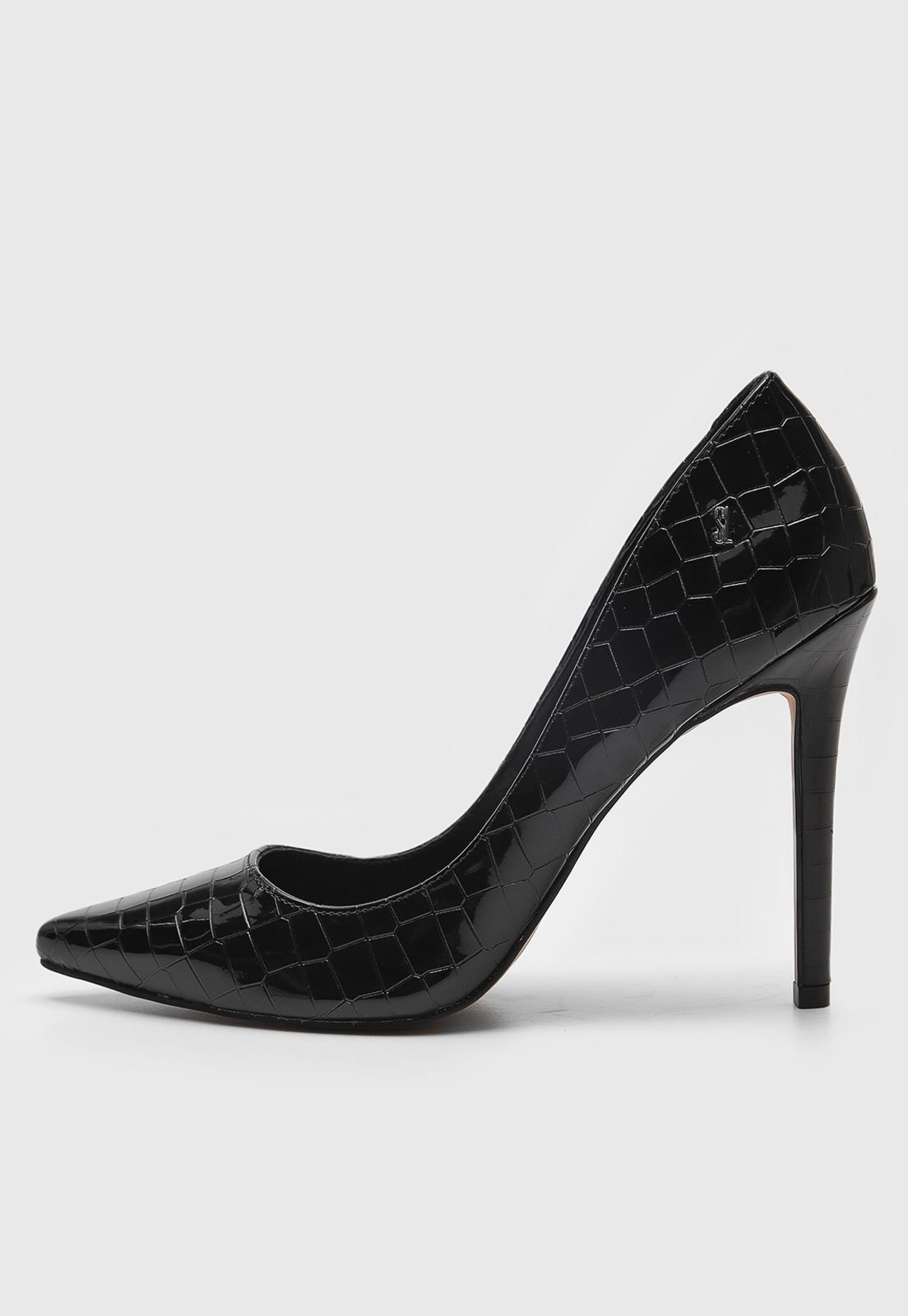 Vista 2 Scarpin Santa Lolla Croco preto preto