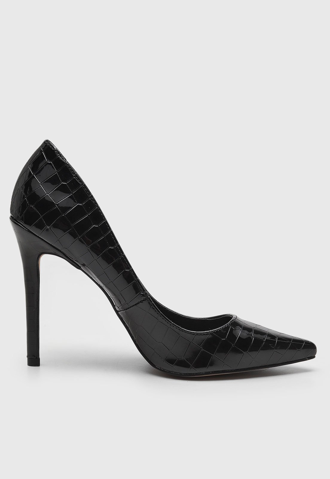 Vista 3 Scarpin Santa Lolla Croco preto preto