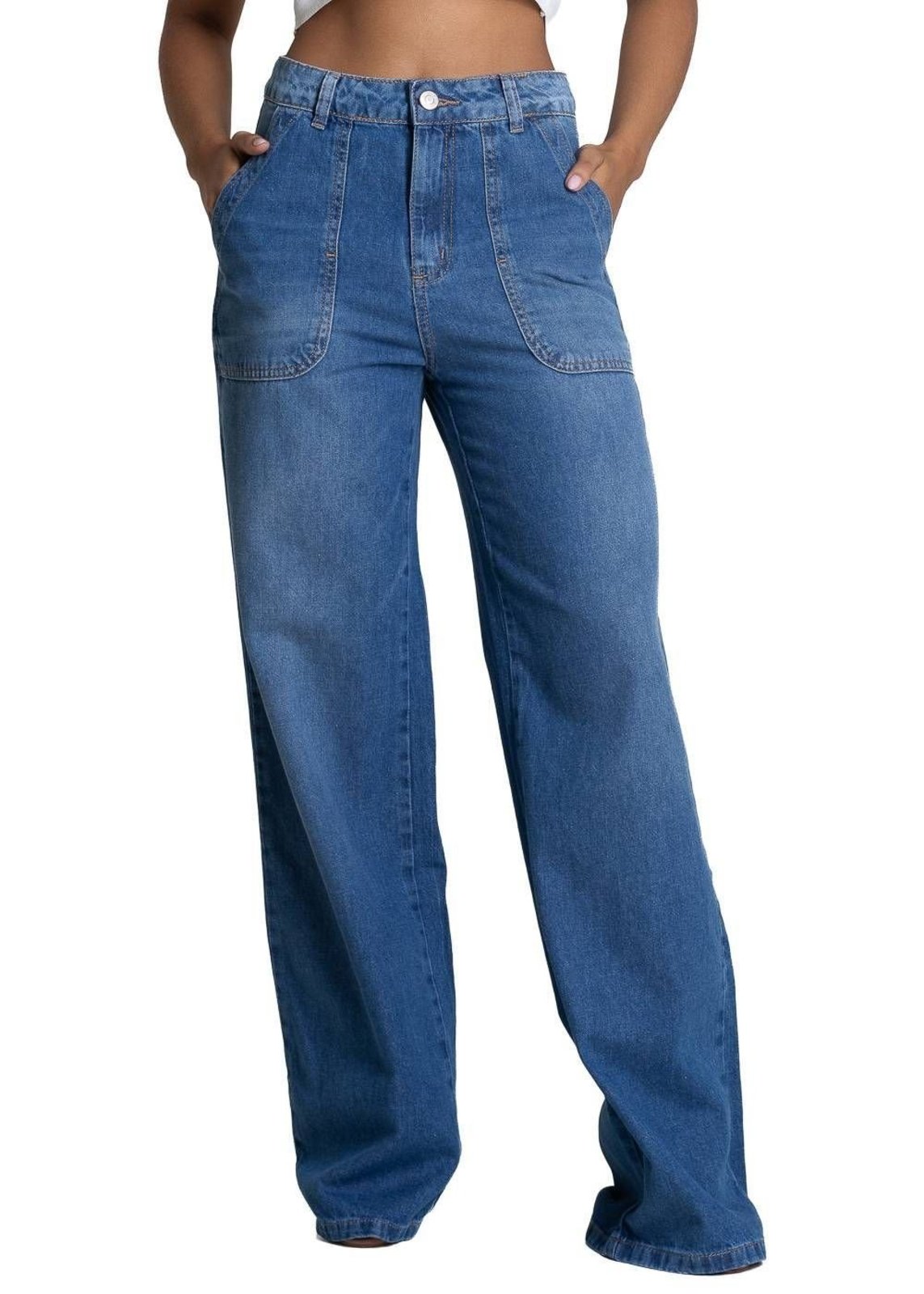 Calça Jeans Sawary Wide Leg - 282695 - Azul - Sawary