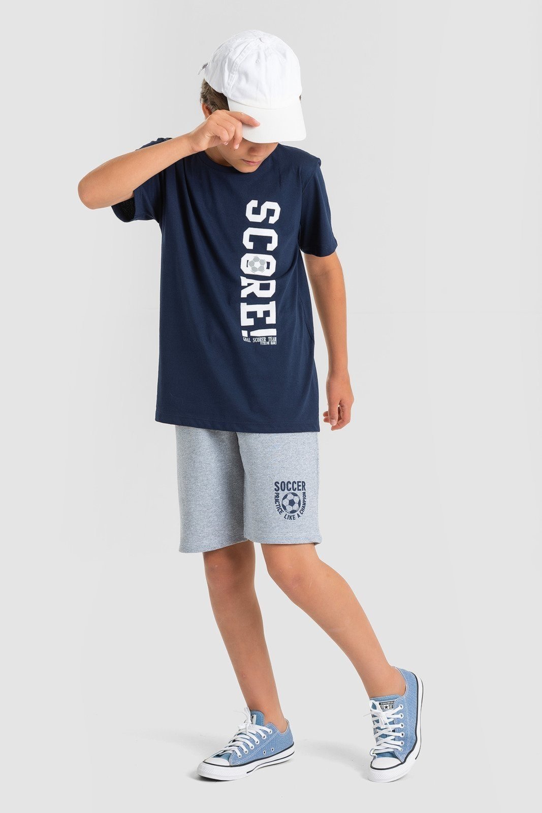 Vista 2 Infantil - Conjunto Juvenil Verão Masculino Score! Vitrine Madri azul marinho Vitrine Madri azul marinho