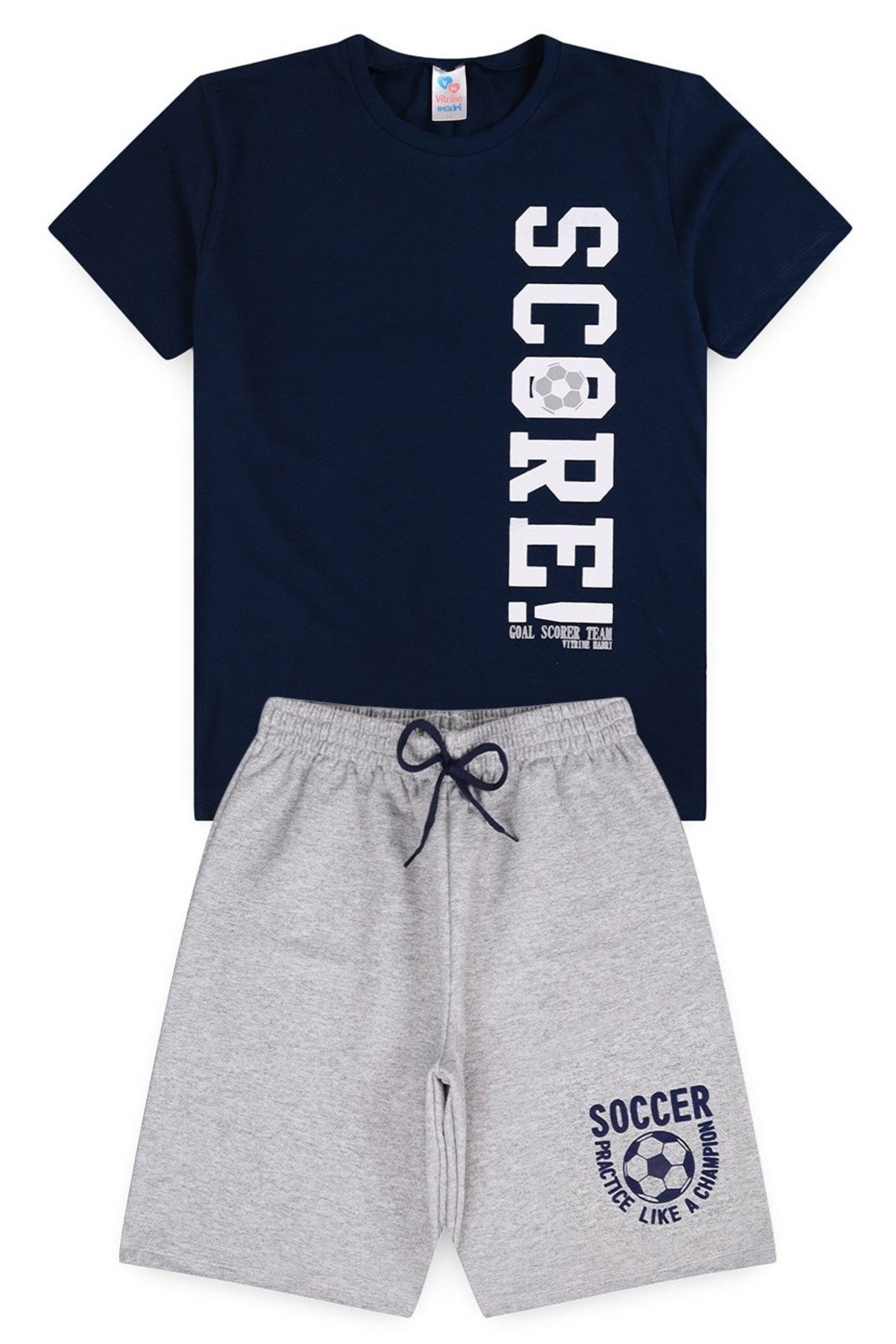 Vista 3 Infantil - Conjunto Juvenil Verão Masculino Score! Vitrine Madri azul marinho Vitrine Madri azul marinho