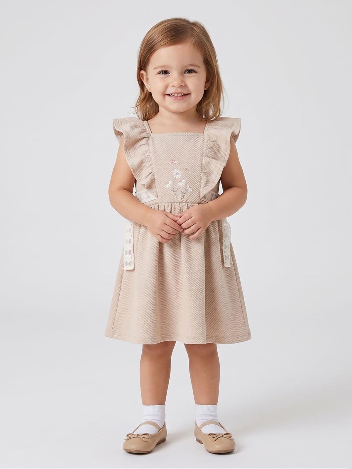 Vestido Para Menina - BEGE
