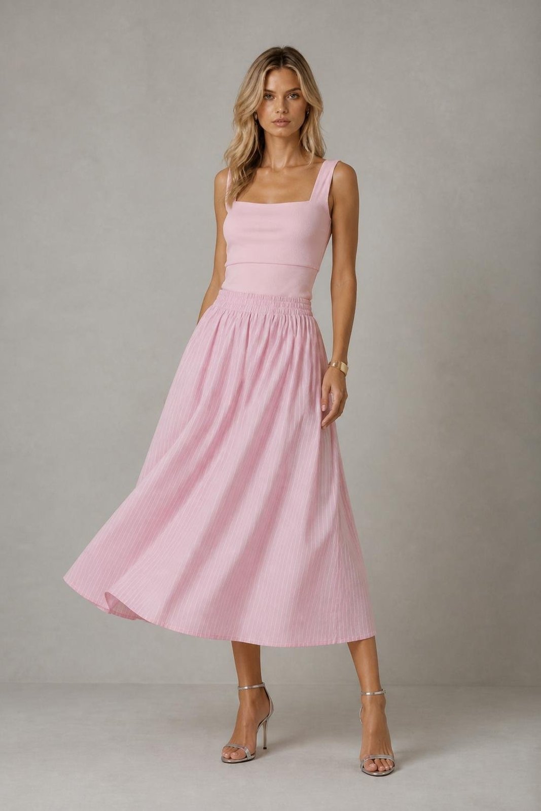 Blusa canelada alça Rosa