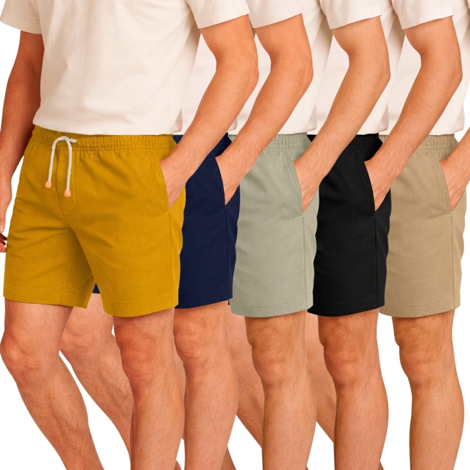 Kit 5 Shorts Linho Premium Bermuda Masculina Moda Praia Luxo