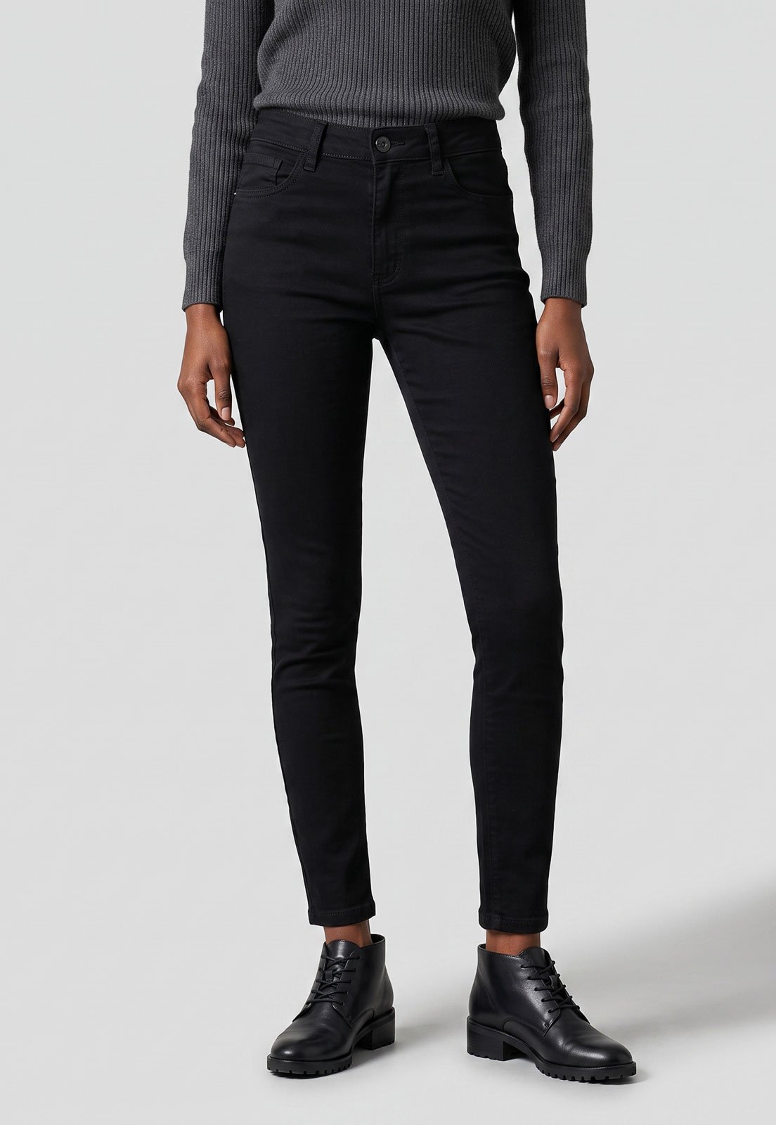 Calça Jeans Sawary Skinny Push Up Preta