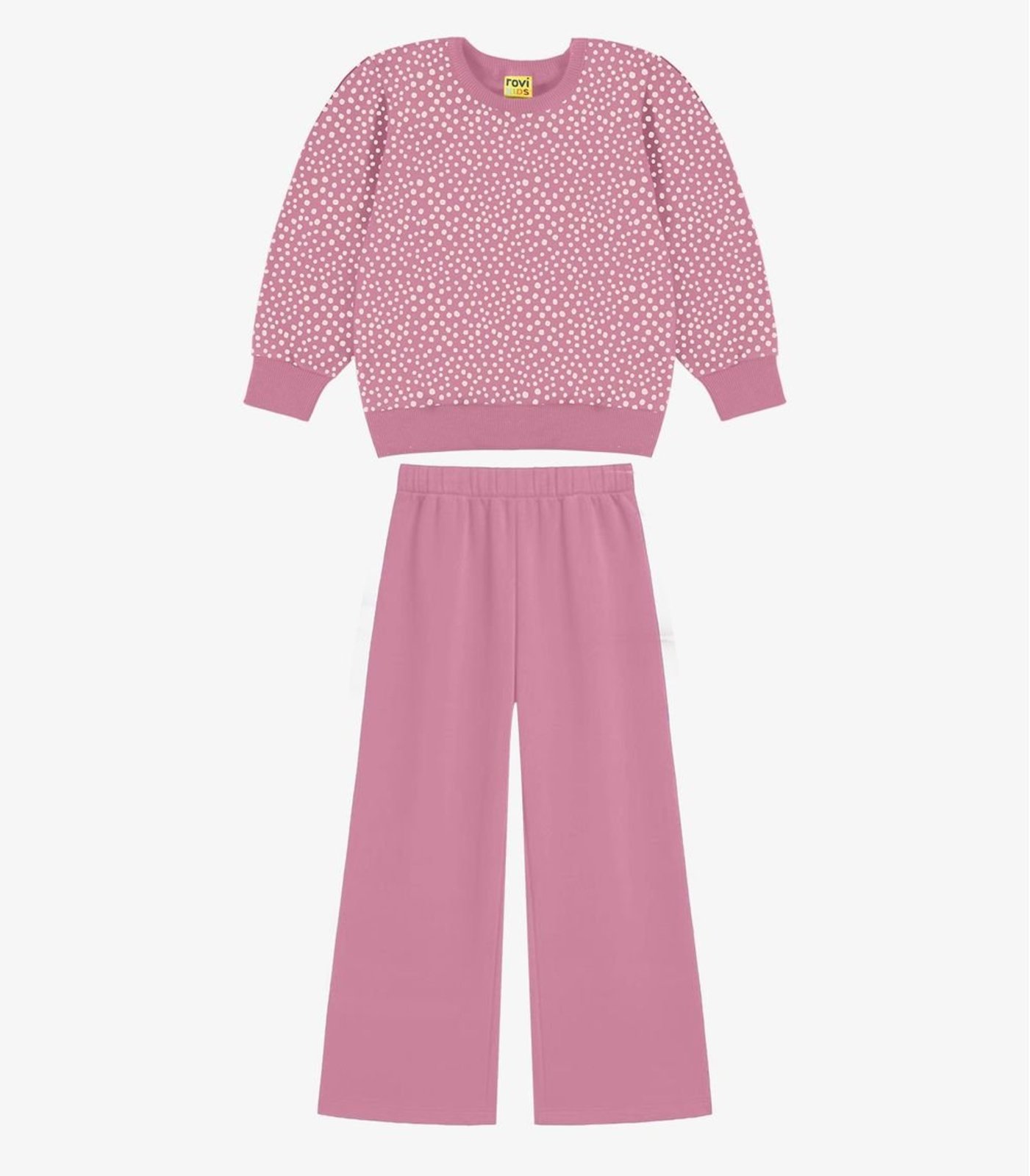 Infantil - Conjunto Blusão Com Calça Feminino Rovi Rosa