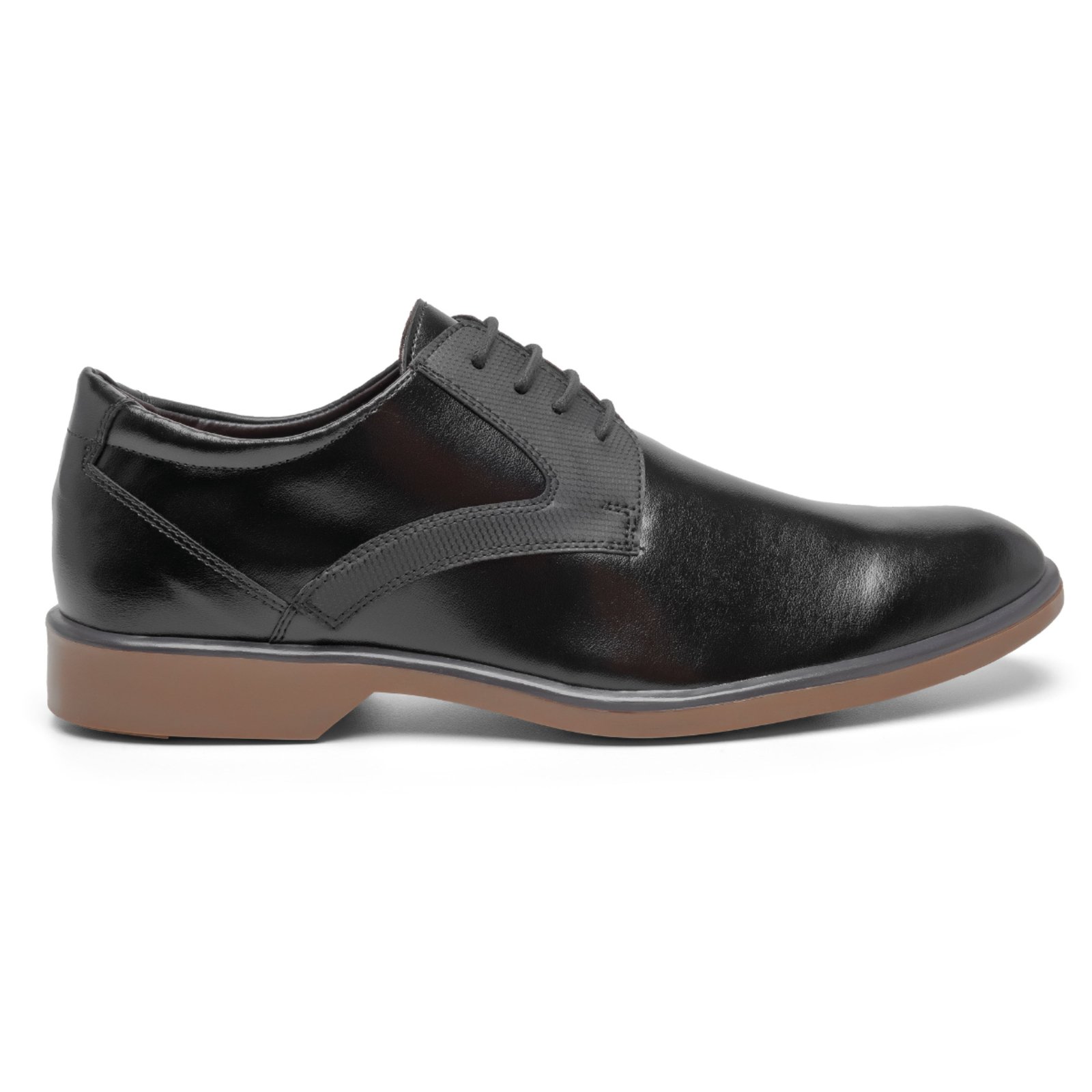 Sapato Masculino Miuzzi Social Clássico Bico Oval Com Cadarço Cor Preta Com Solado Marrom
