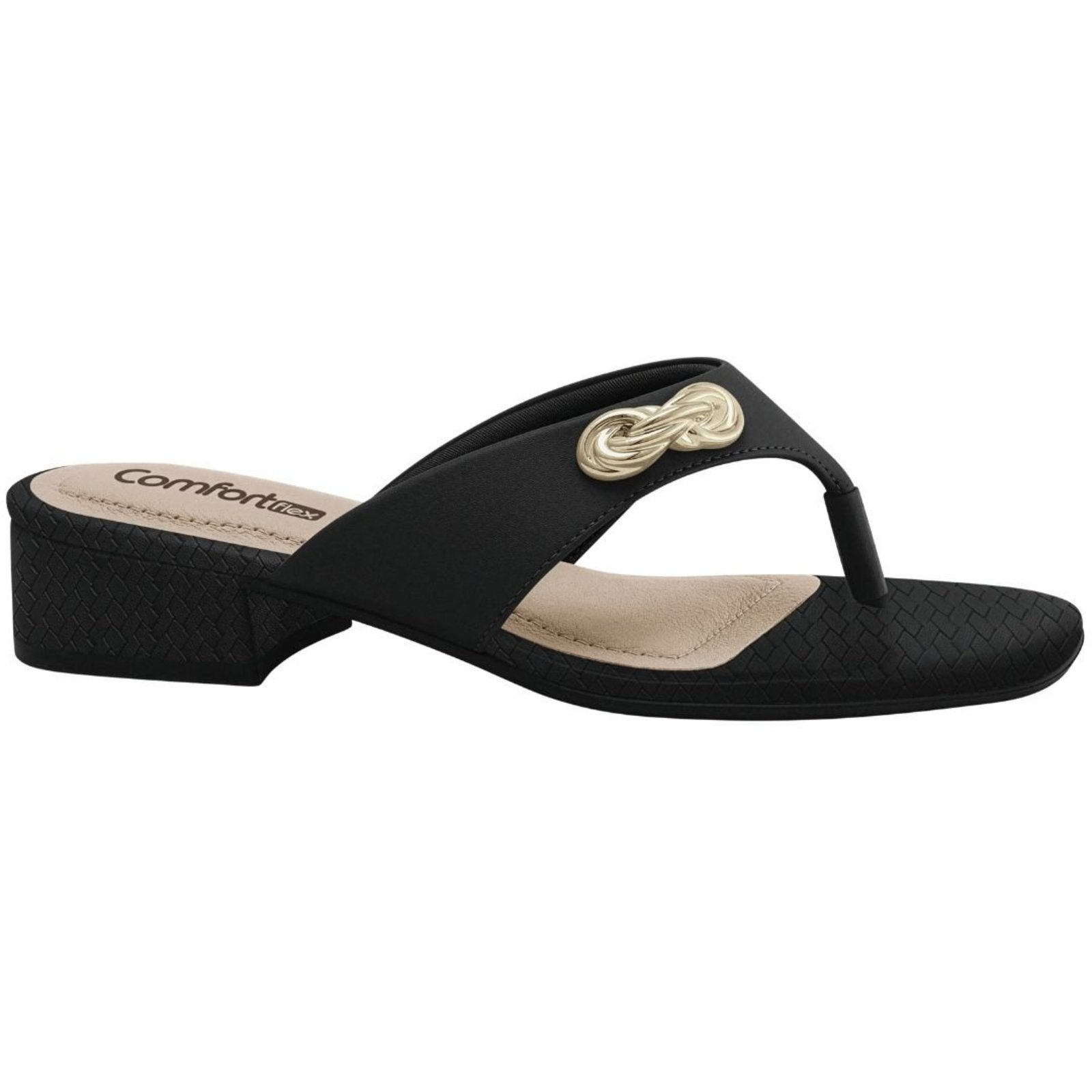 Tamanco Feminino Salto Bloco Comfortflex 2655404 - Preto