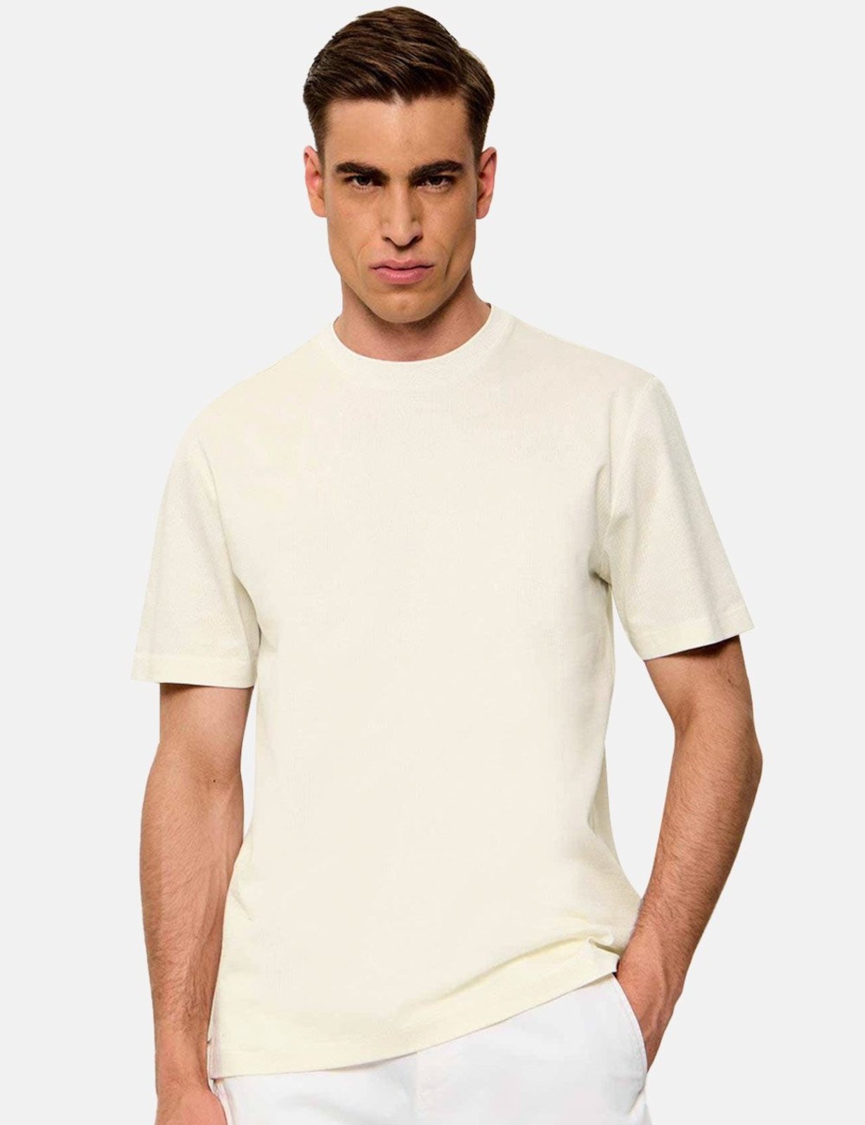 Camiseta Hugo Boss Masculina Regular H-Thompson 316 Off White
