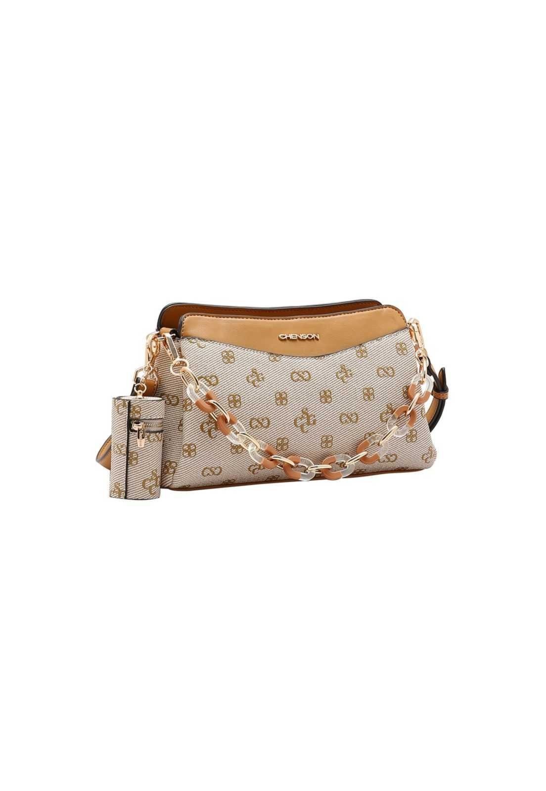 Bolsa Feminina Chenson Monograma Atemporal 3485416 Bege