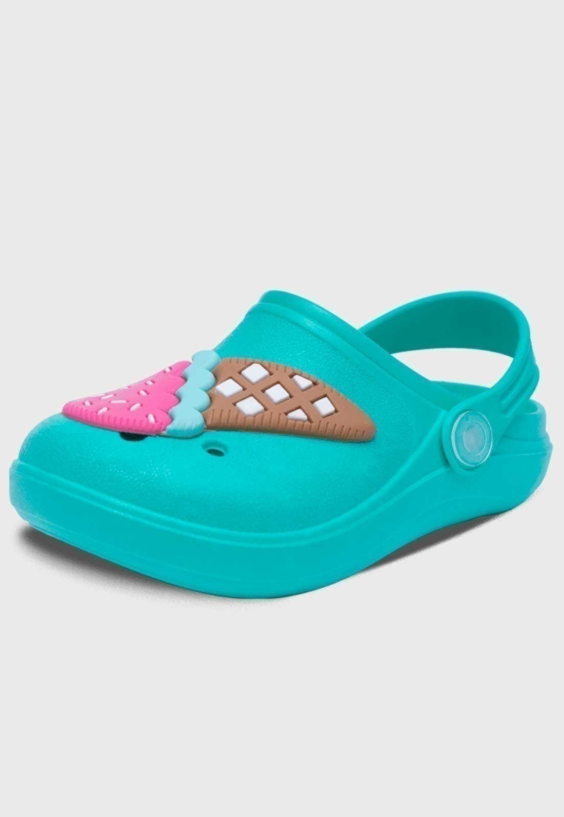 Infantil - Babuche Feminino Pópidi Menina Sorvete Verde