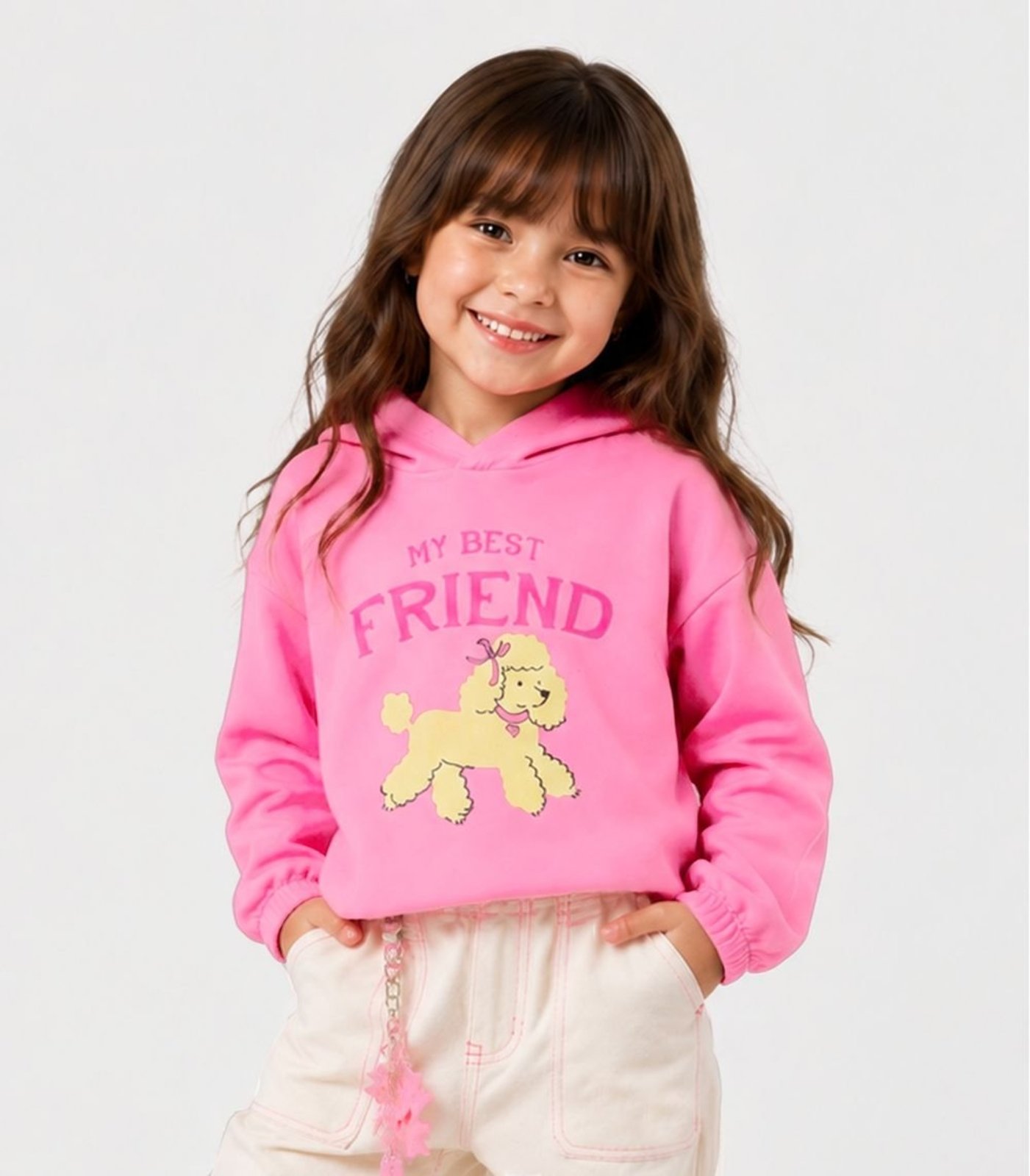 Infantil - Blusão Frminino Com Estampa Select Rosa