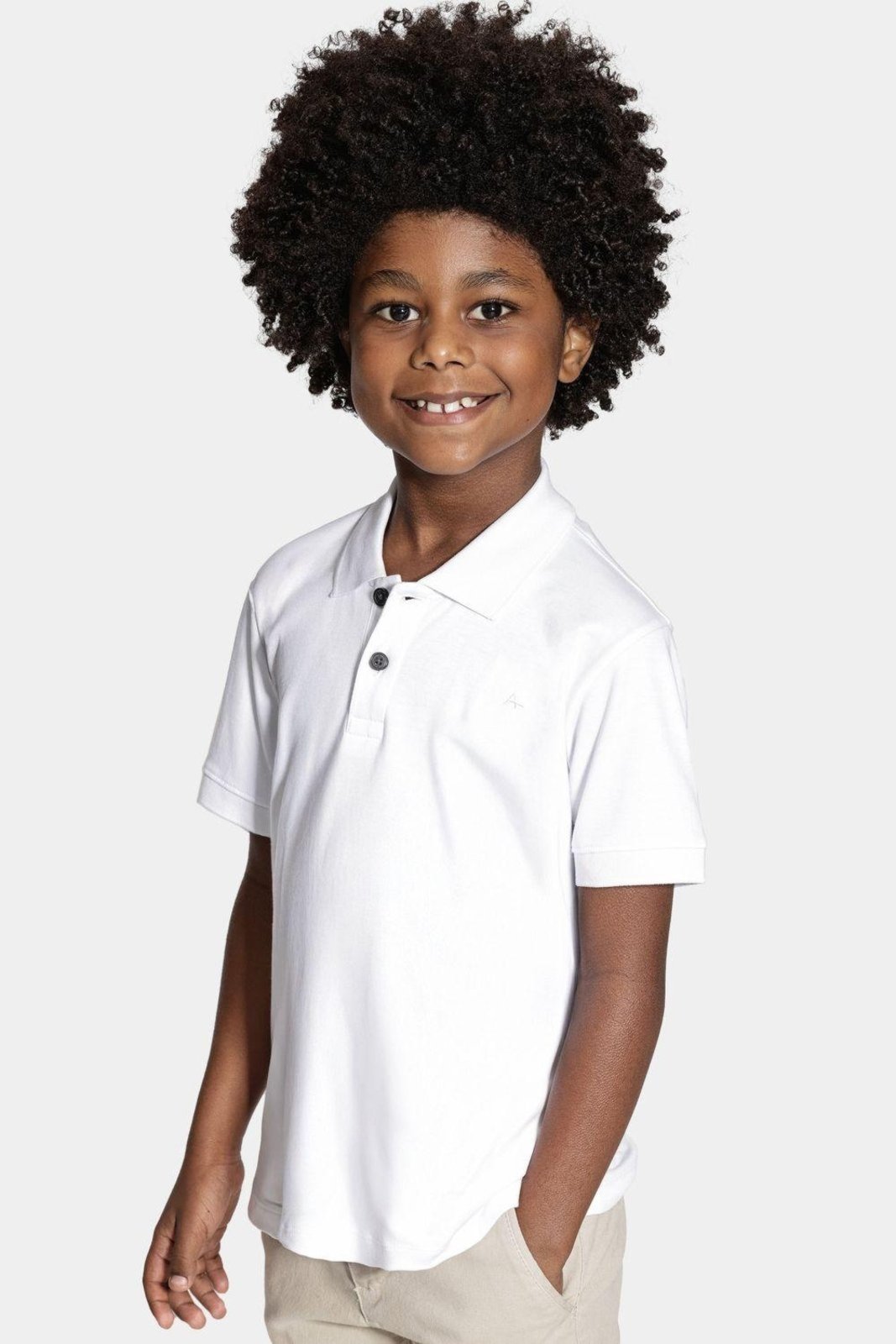Infantil - Polo Aramis Pima Interlock Branco