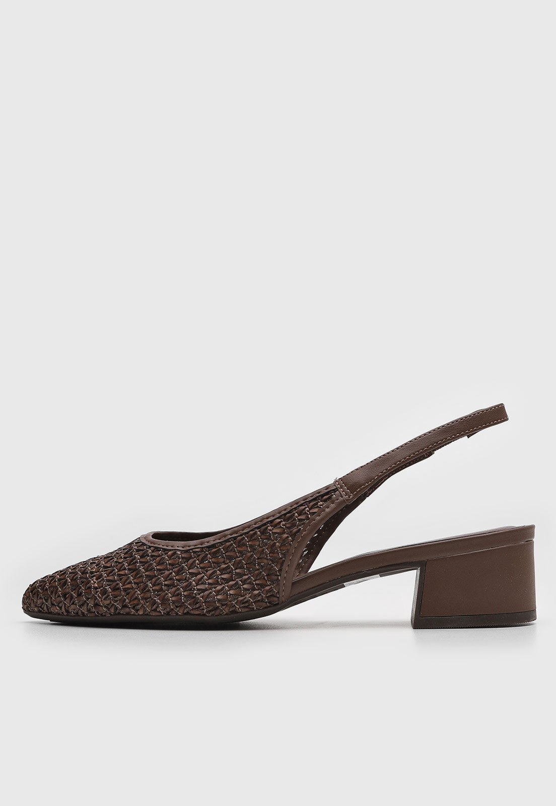 Scarpin Feminino Anacapri Bico Fino Tramada Marrom