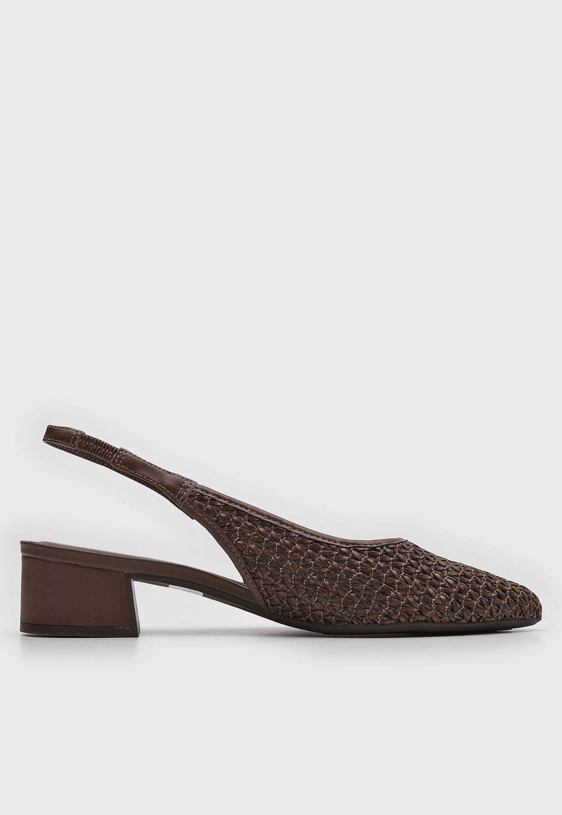 Vista 3 Scarpin Feminino Anacapri Bico Fino Tramada marrom Anacapri marrom