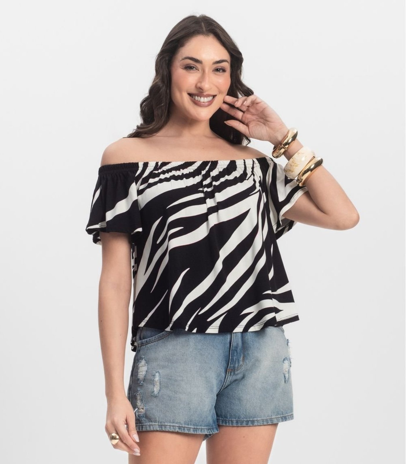 Blusa Feminina Ciganinha Infinita Cor Preto
