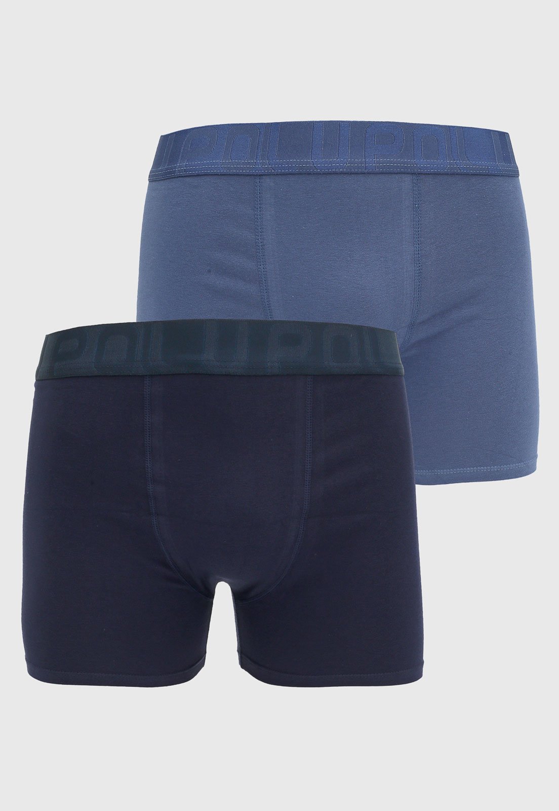 Kit 2pçs Cueca Lupo Boxer Logo Azul