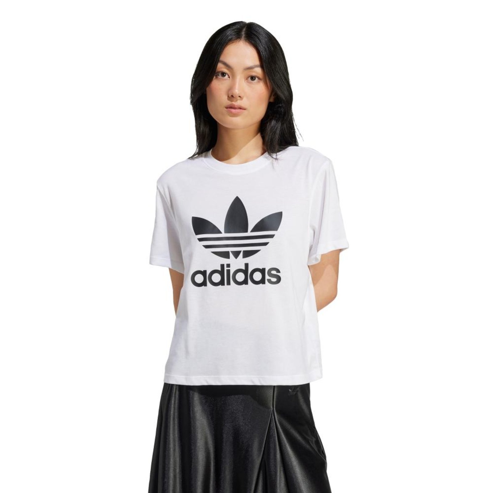 Camiseta Boxy Adicolor Trefoil adidas Originals Branco