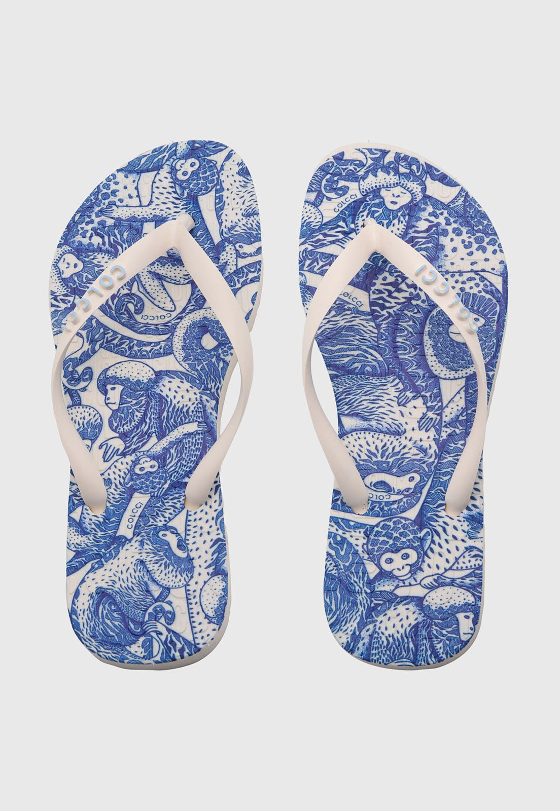 Chinelo de Dedo Feminino Colcci Estampado Azul