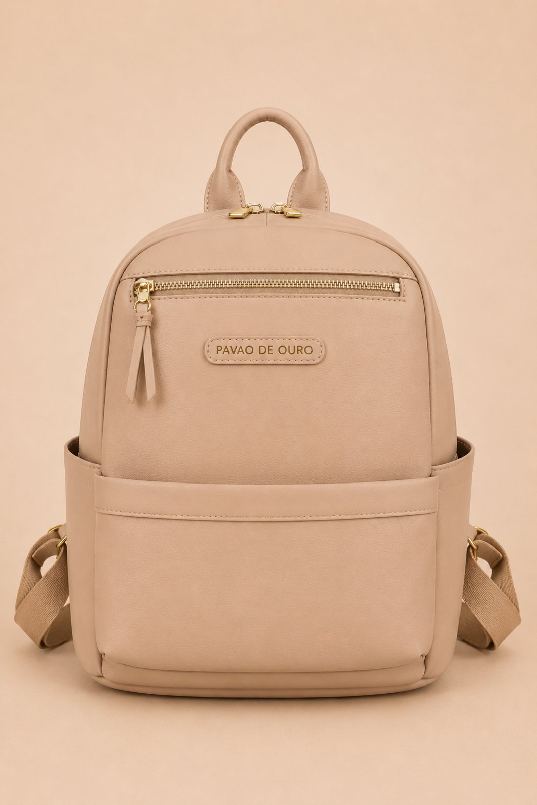 Mochila Grande Aria D Bell Outlet Fashion Bege