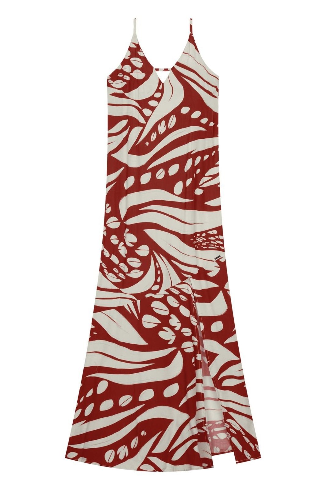 Vestido Longo Feminino Estampado Marialícia Laranja