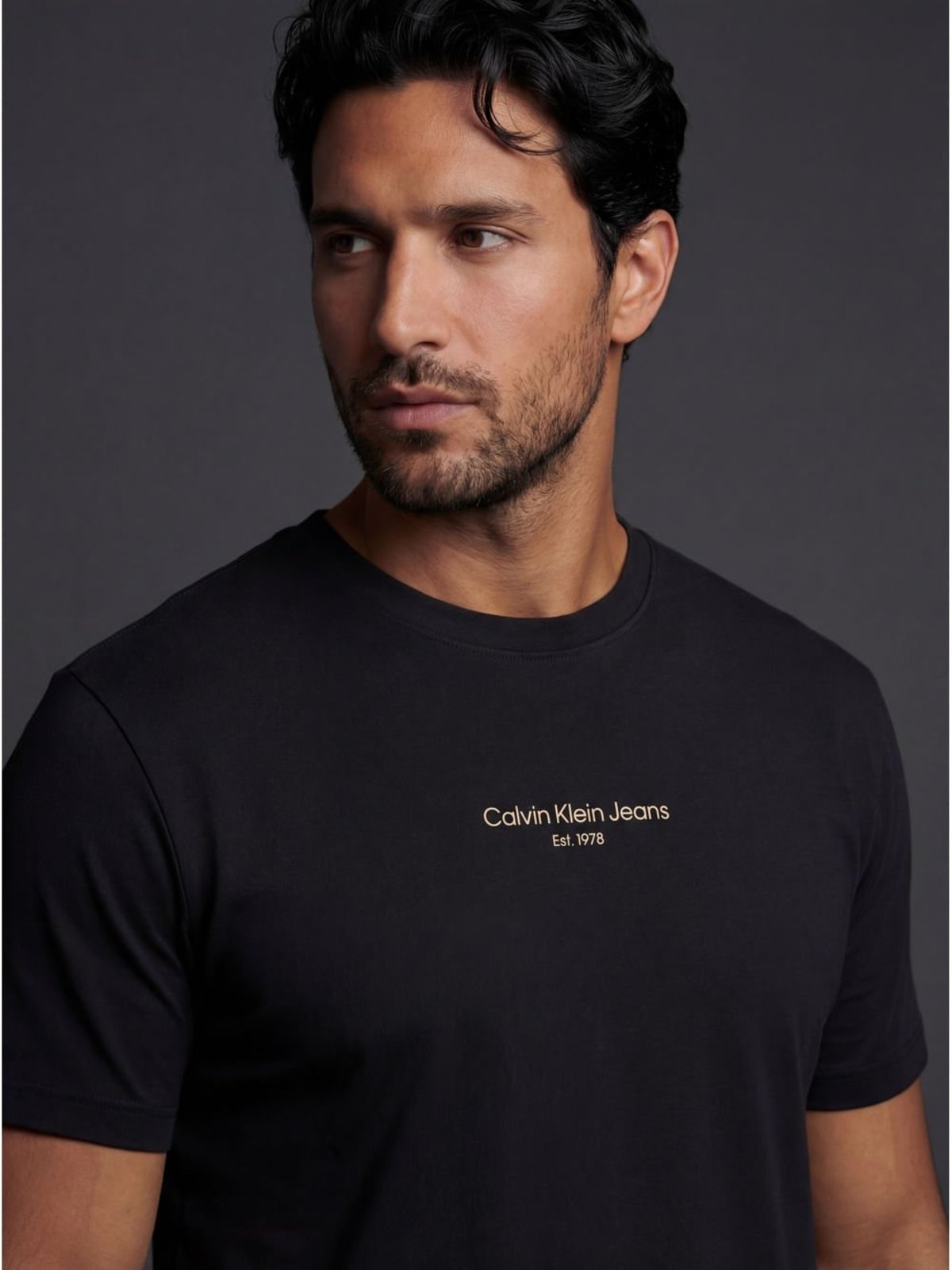 Camiseta Manga Curta Calvin Klein Jeans Masculino Logo Est.1978 - Preto Calvin Klein Jeans