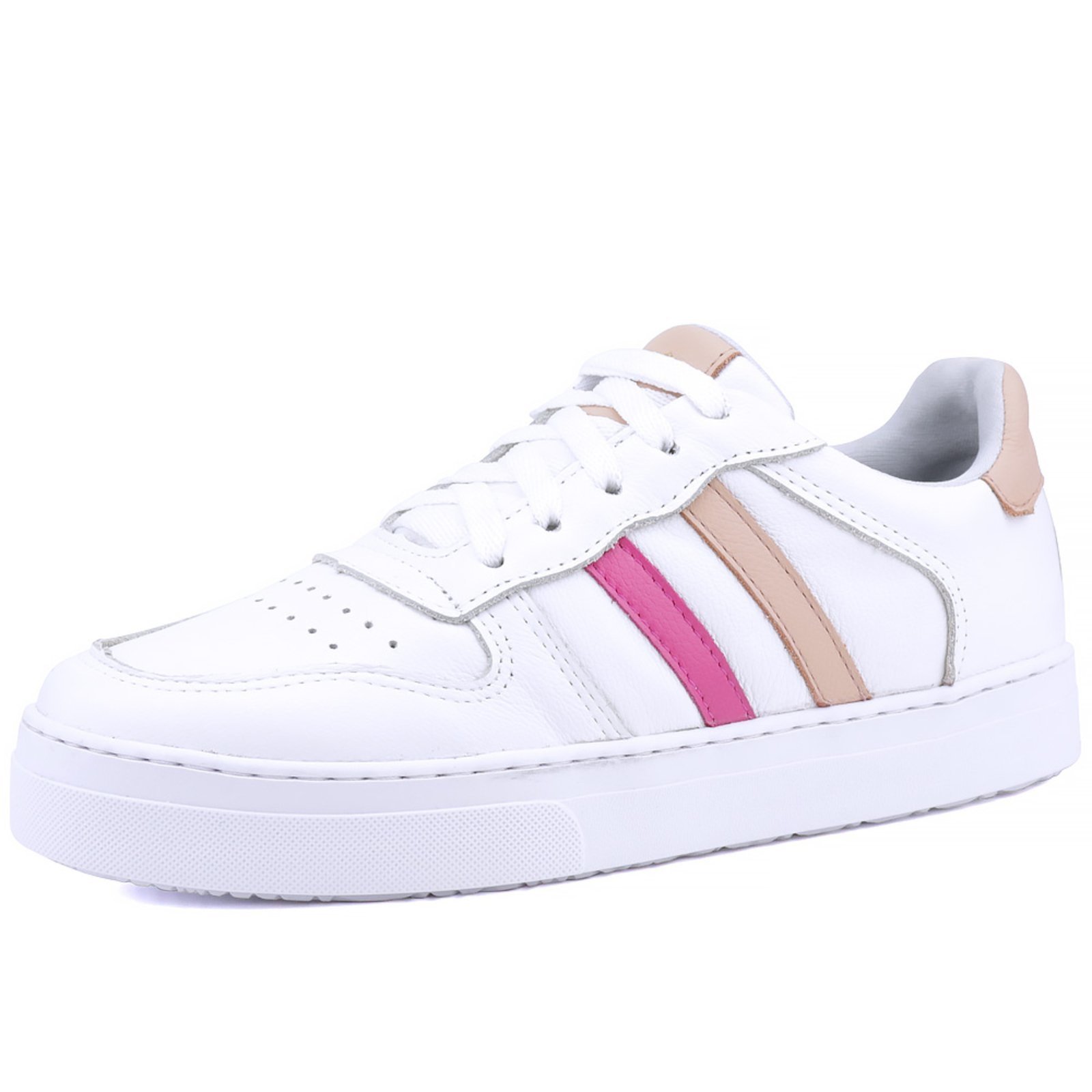 Tênis Casual Mr. Gutt Couro Branco/Rosa