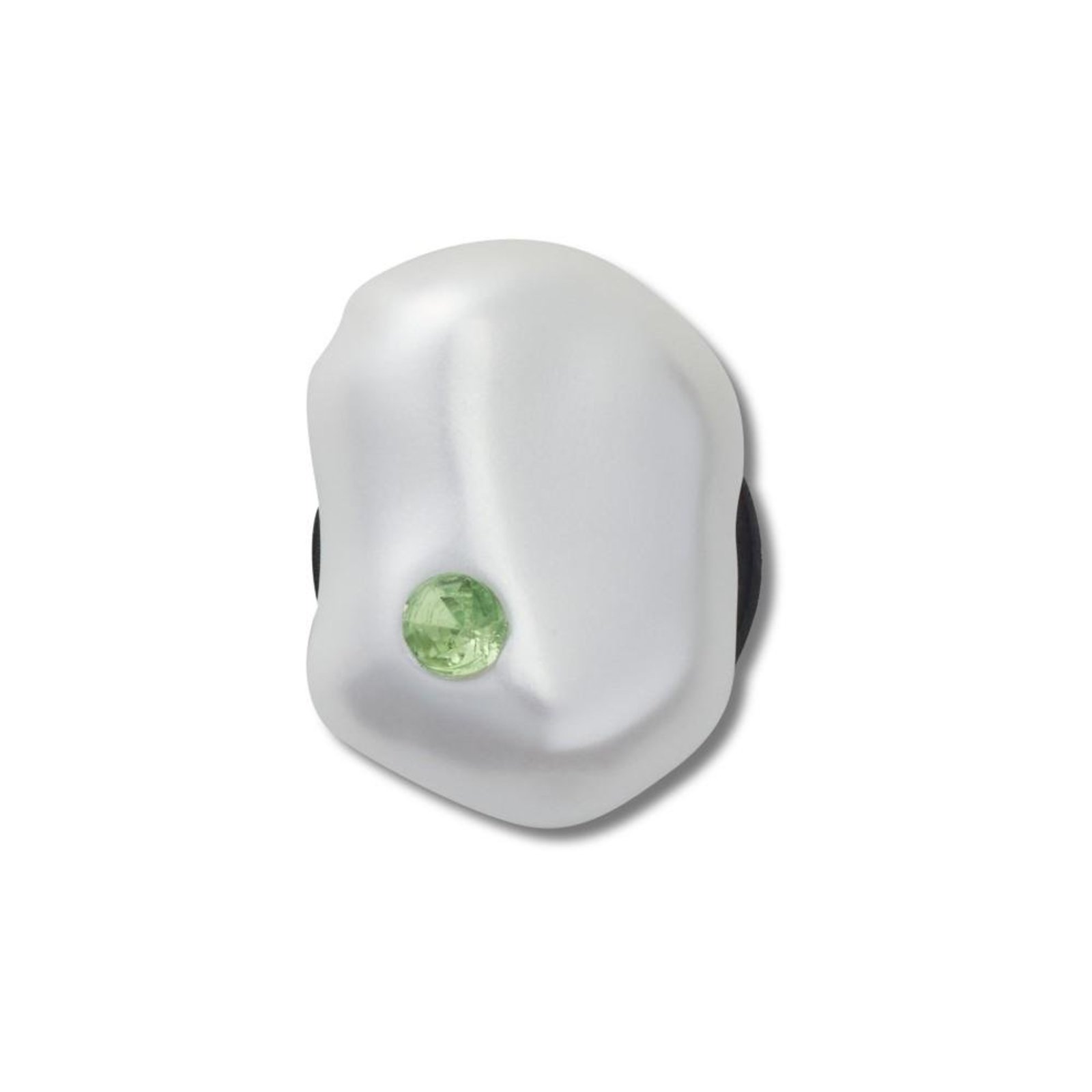 Infantil - Jibbitz™ Pérola Barroca com Gema Verde Único Branco