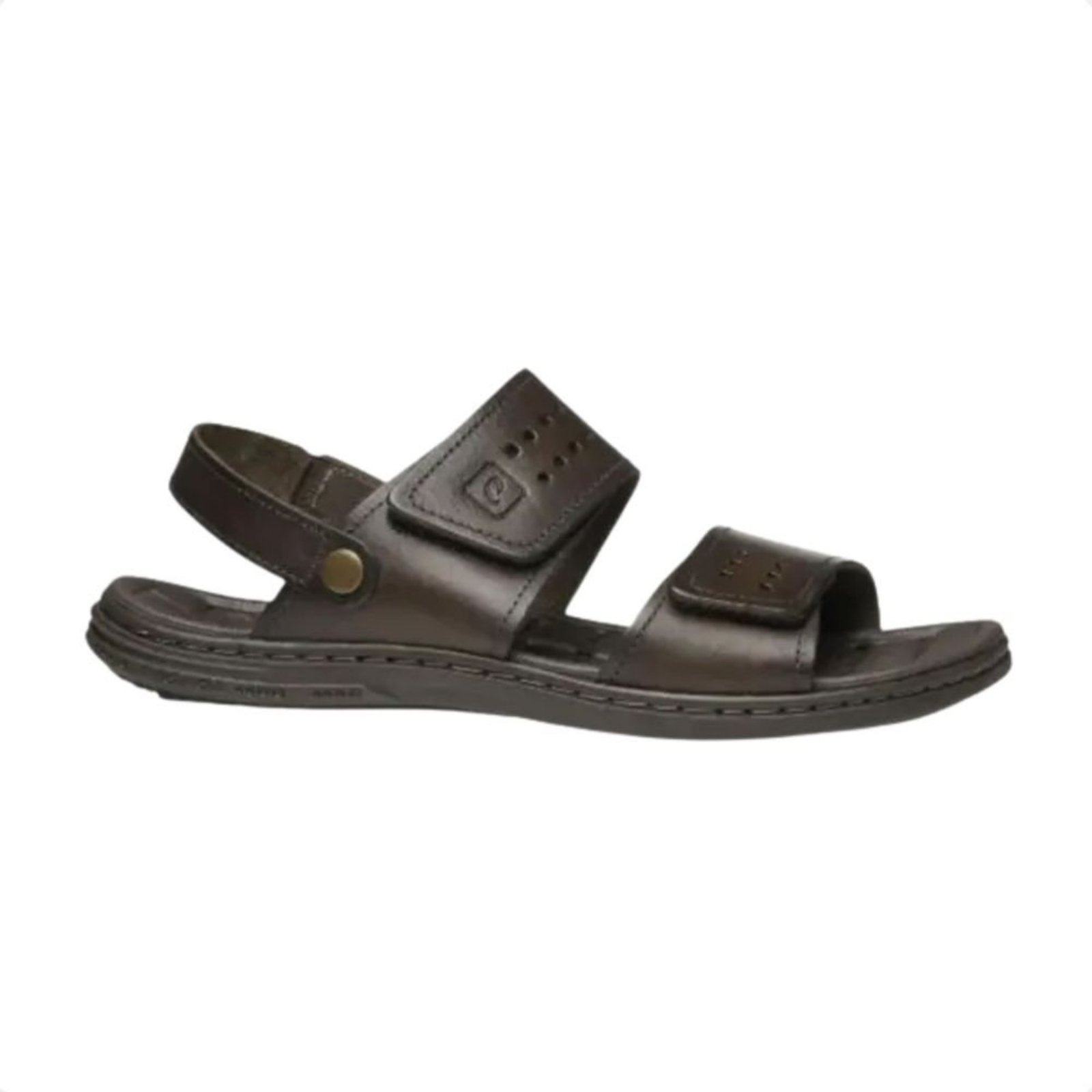 Sandália Masculina Em Couro Amortech Pegada Marrom