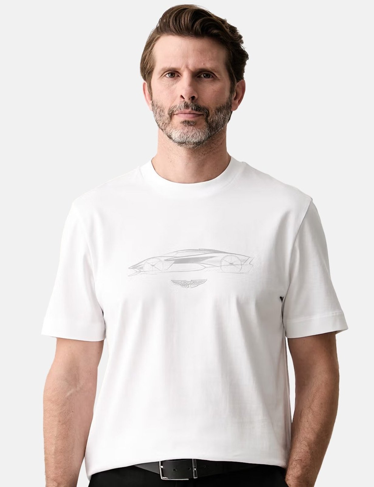 Camiseta Hugo Boss x Aston Martin Masculina Regular Fit C-Taut 181_AM Branca