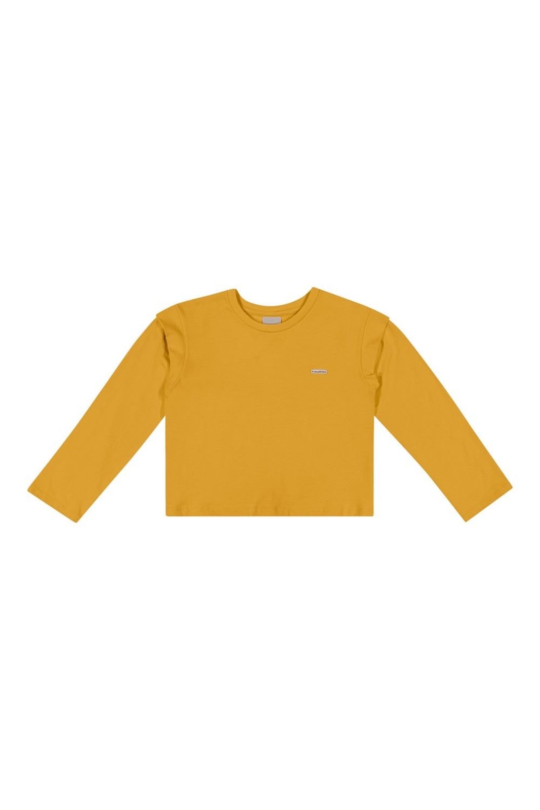 Infantil – Blusa Menina Manga Longa Sobreposição Colorittá Amarelo