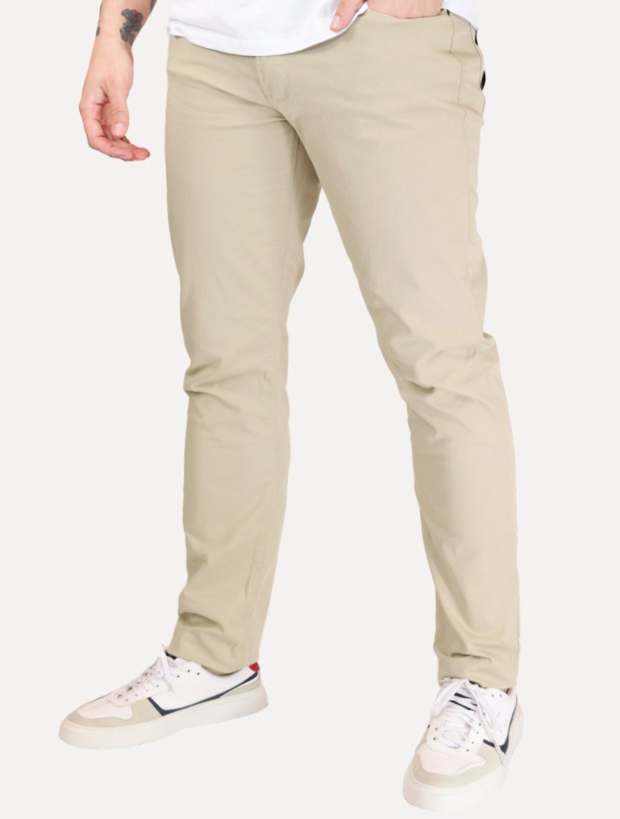 Vista 2 Calça Jeans Empório Armani Masculina J06 Slim Fit 5 Pockets Caqui cáqui caqui Emporio Armani cáqui caqui