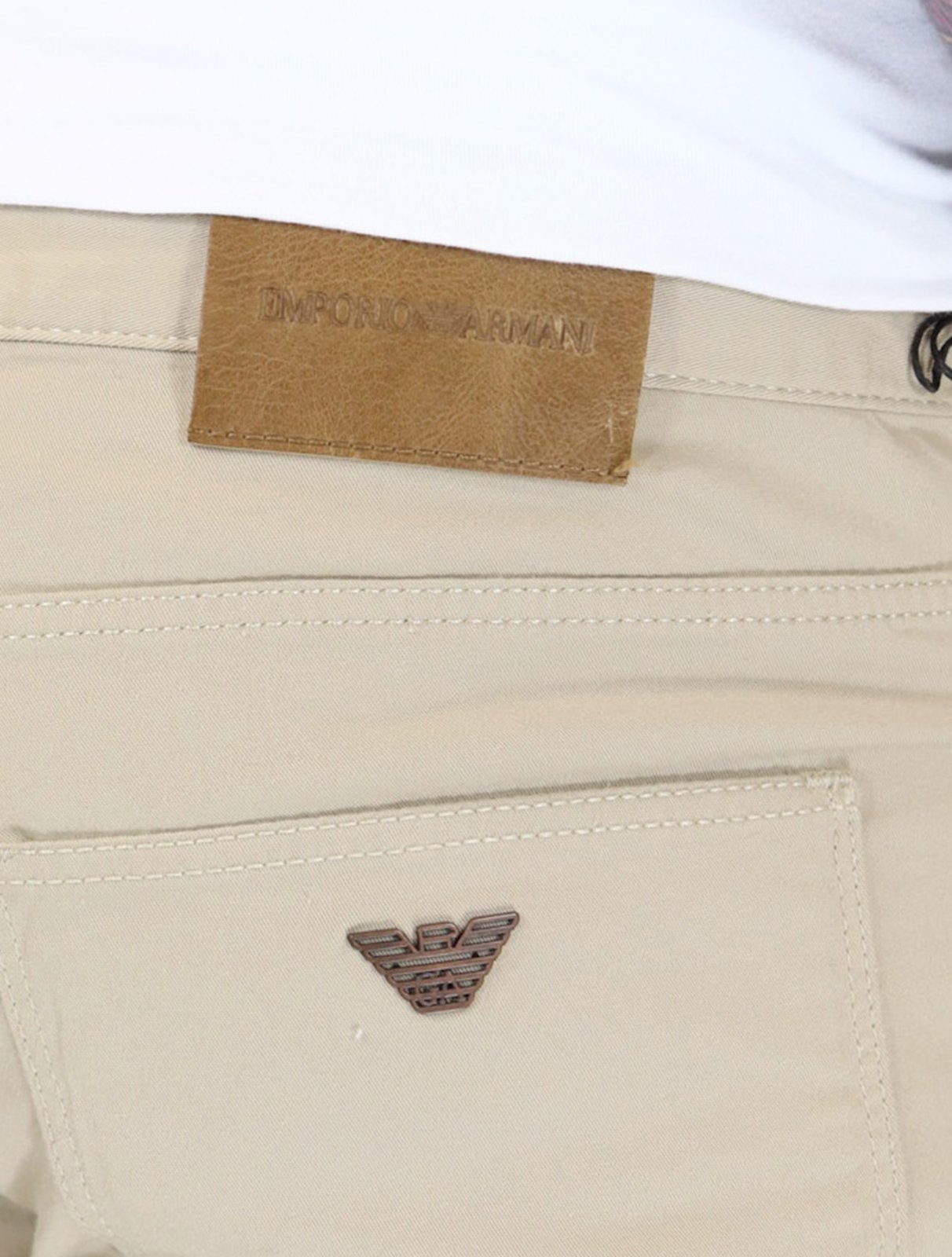 Vista 3 Calça Jeans Empório Armani Masculina J06 Slim Fit 5 Pockets Caqui cáqui caqui Emporio Armani cáqui caqui
