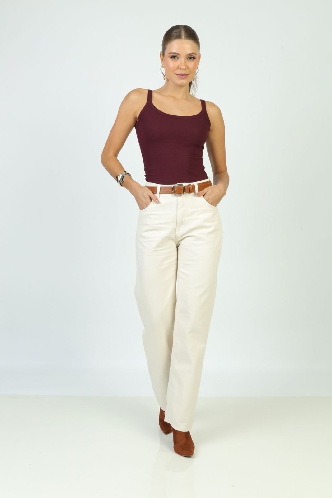Calça Reta Sarja Natural 38 Gazzy