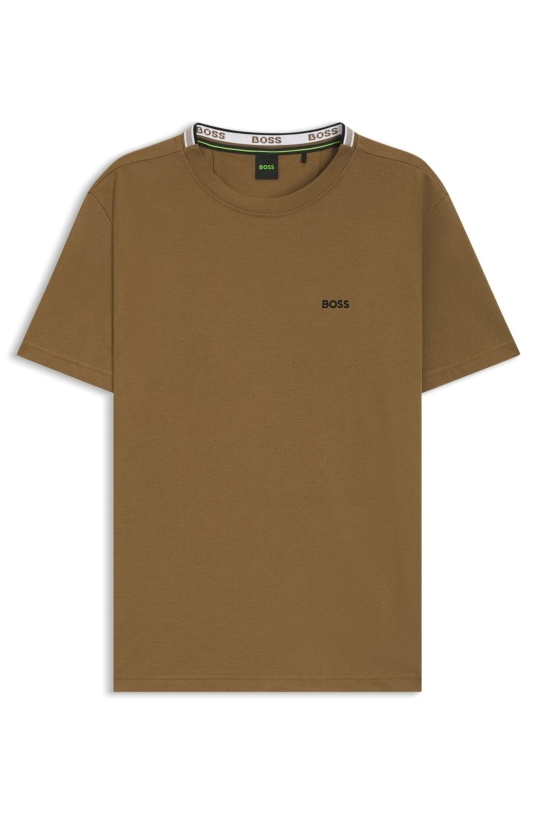 Camiseta De Algodão Piqué Com Colarinho Em Jacquard