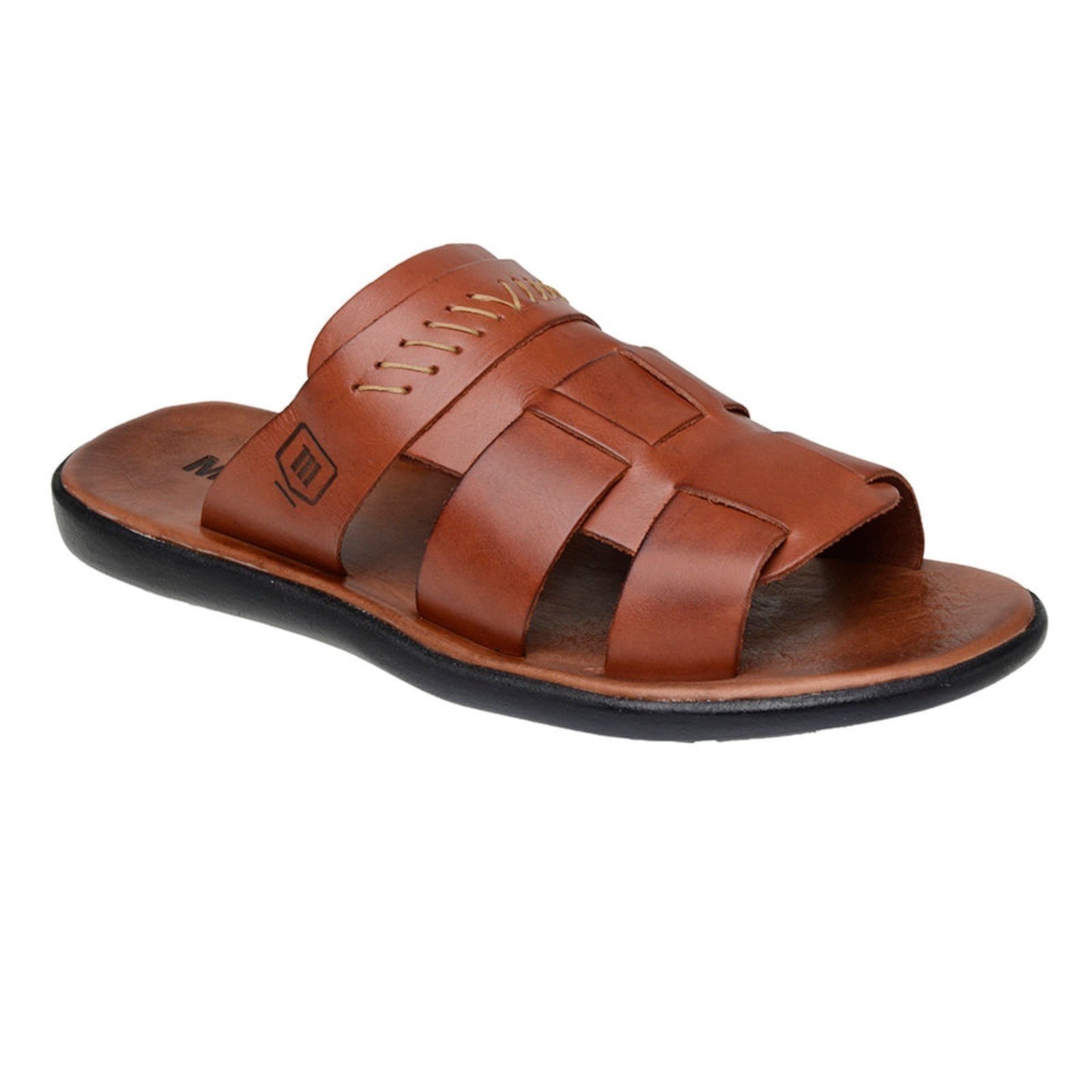 Chinelo Slide Masculino Malbork Couro Pinhão Conforto